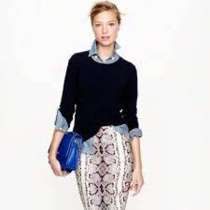 J.CREW Snake Print Pencil Skirt